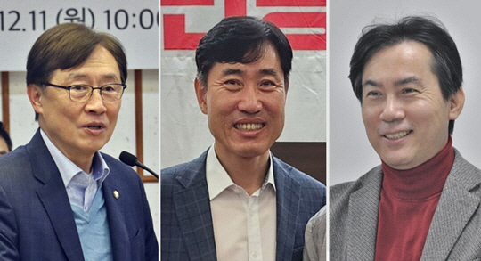 왼쪽부터 국민의힘 서울 종로구 현역인 최재형 의원, 종로 총선 출마를 선언한 하태경 의원, 서울 동대문구갑 출마를 준비 중인 김영우 전 의원.<각 인물 페이스북 사진 갈무리>